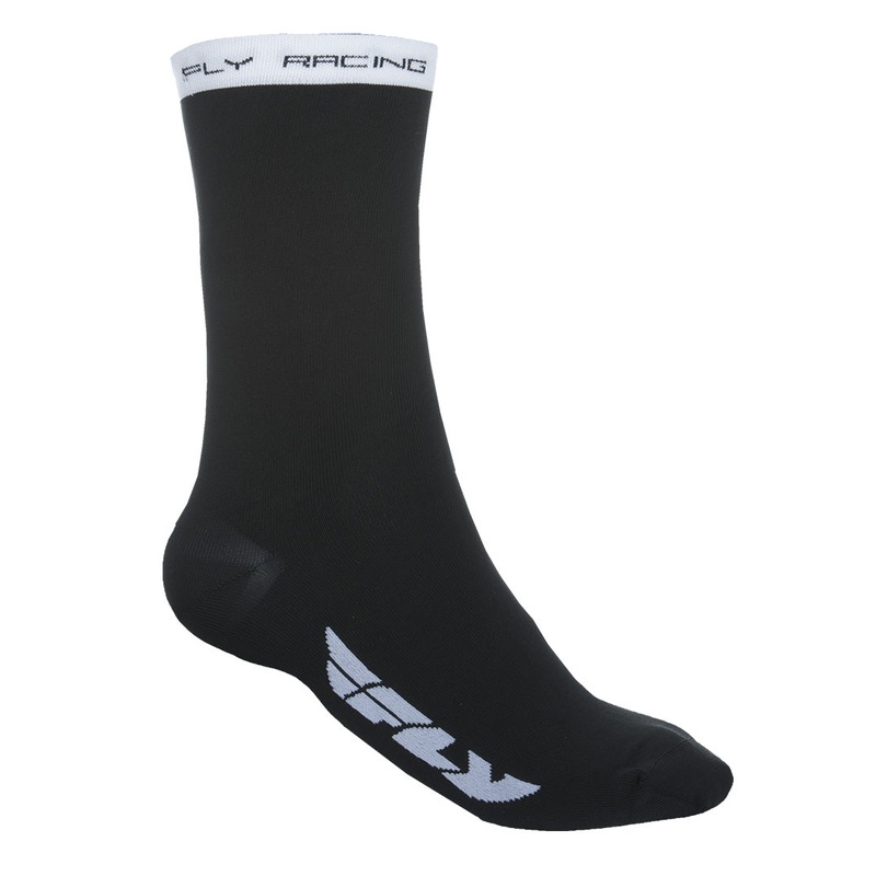 Fly Racing 2018 Crew Socks Black/White Large/X-Large