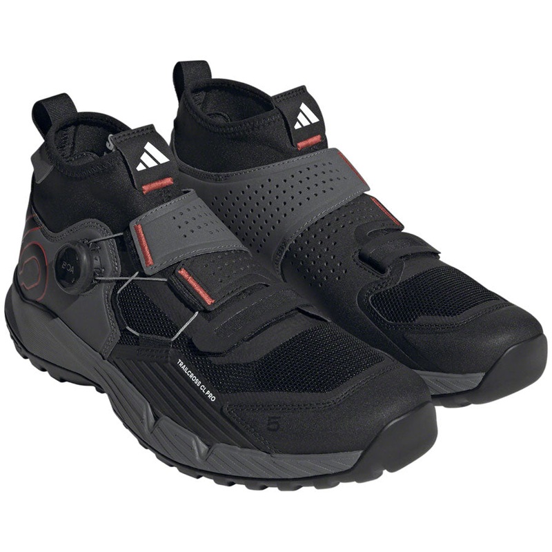 Five Ten Trailcross Pro Mountain Clipless Shoes – Mens Gray Five/Core BLK/Red 10.5