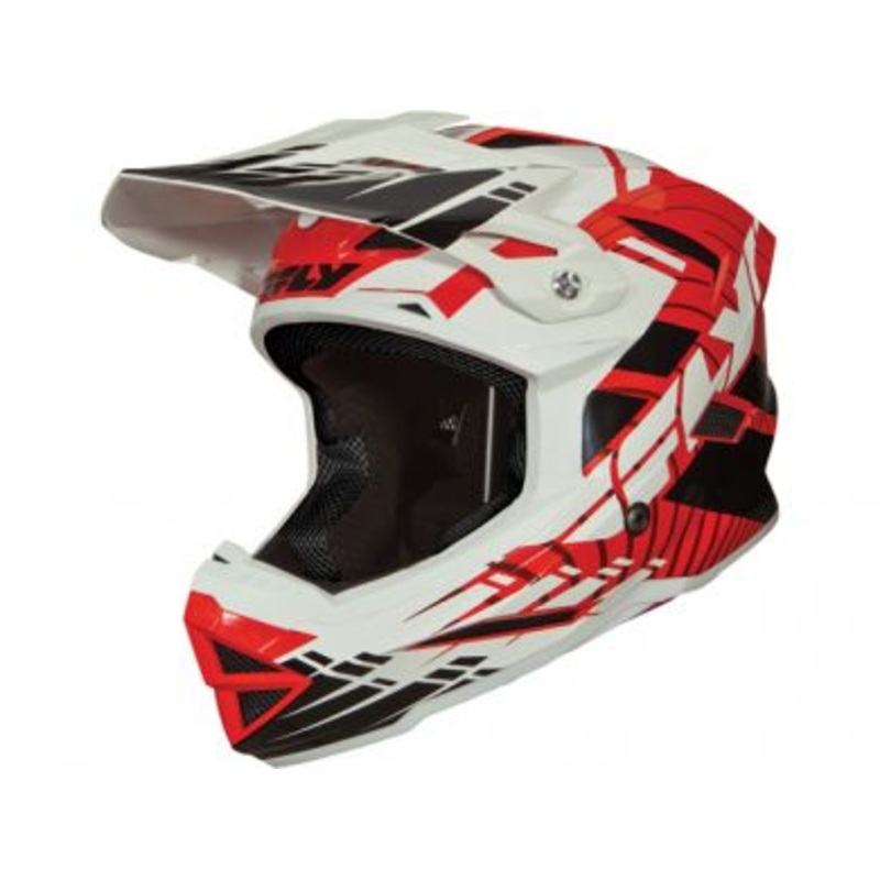 Fly Racing Default Helmet-Red/White Youth Small