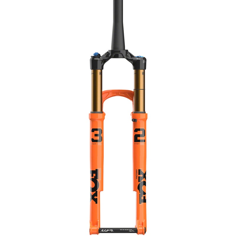 FOX 32 Step-Cast Factory Suspension Fork – 29″, 100 mm, 15 x 110 mm, Kabolt SL, 44mm Offset, GRIP SL Damper, Push-Lock, Shiny Orange