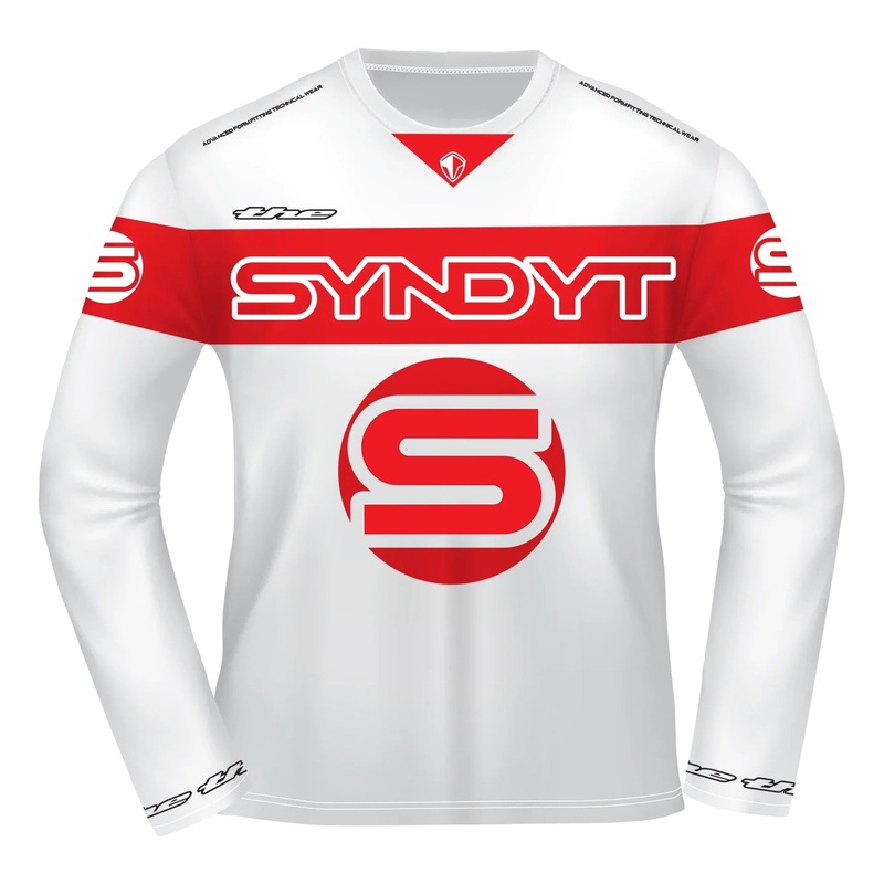 Syndyt BMX Race Jersey-White/Red Youth Small