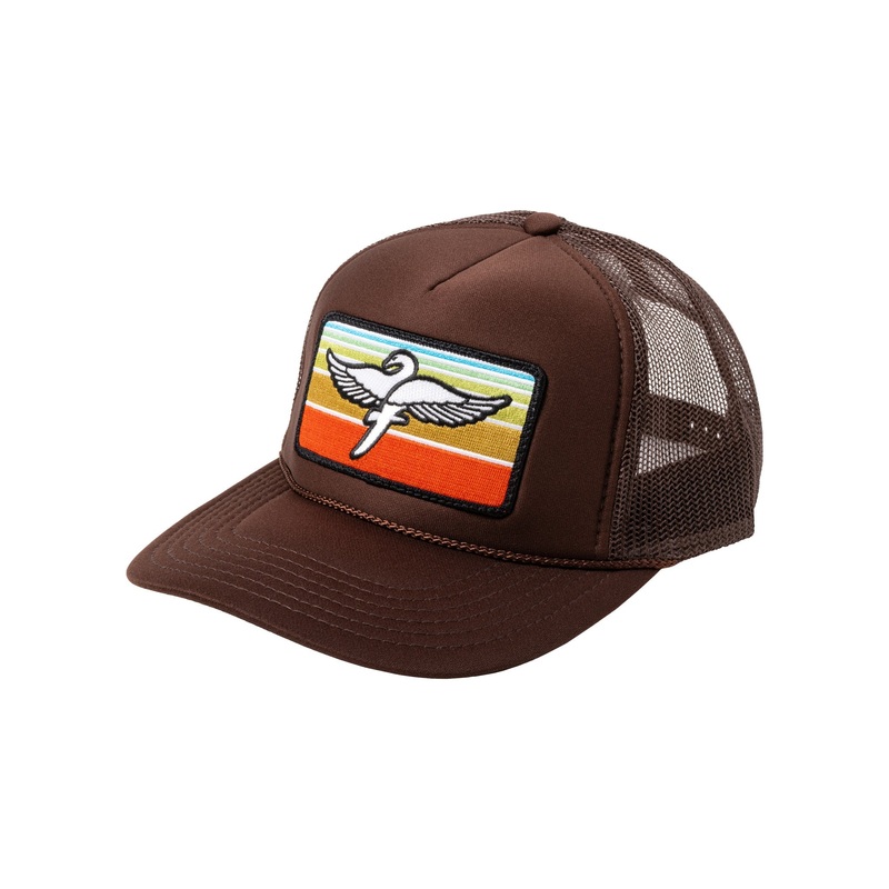Fairdale Swan Trucker Hat (Brown w/ Sunrise Patch) Brown