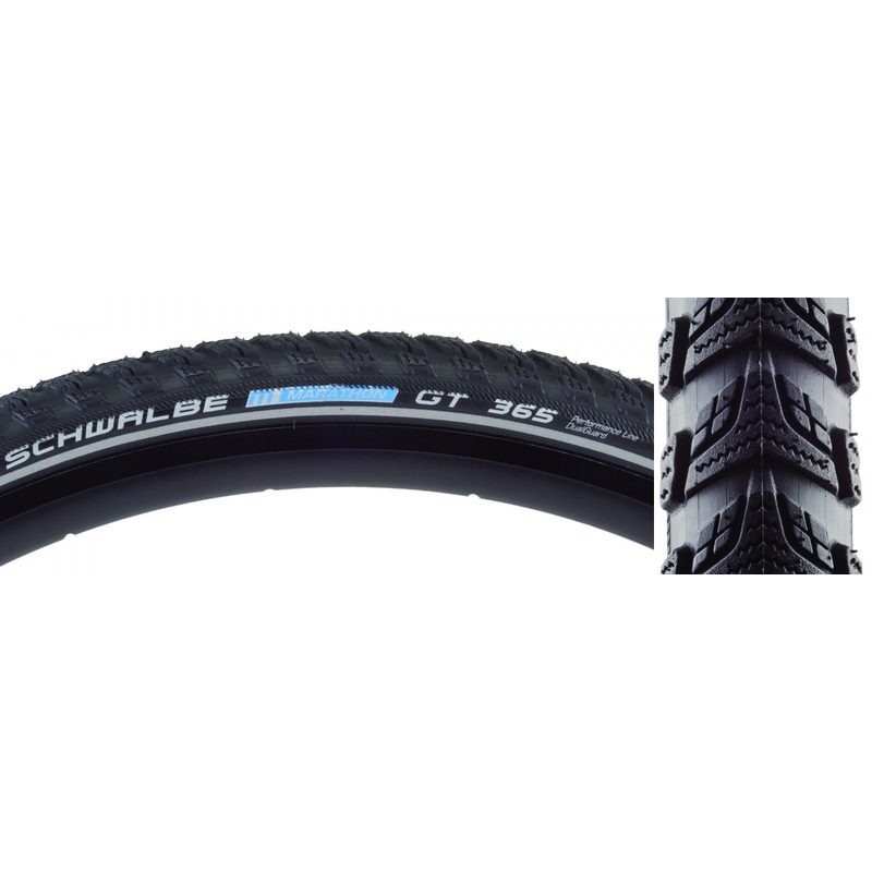 Tire Swb Marathon Gt 365 700X35 Perf Twin Dualguard Black/Bk/Ref Four Season E50 Wire