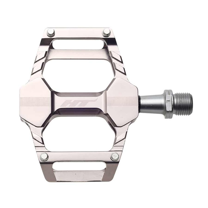 HT Components AR06 Cheetah Platform Pedals Body: Aluminum Spindle: Cr-Mo 9/16” Grey Pair