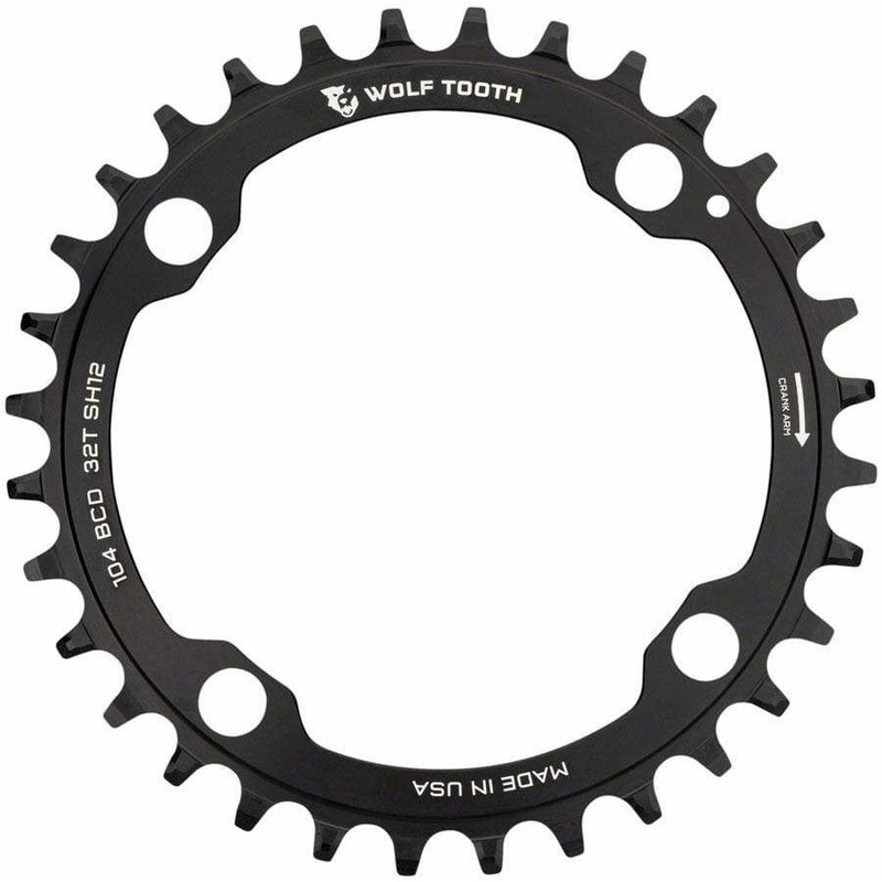 104 BCD Chainring, 4-Bolt, Requires Shimano 12-Speed Hyperglide+ Chain, Black 104mm 32t