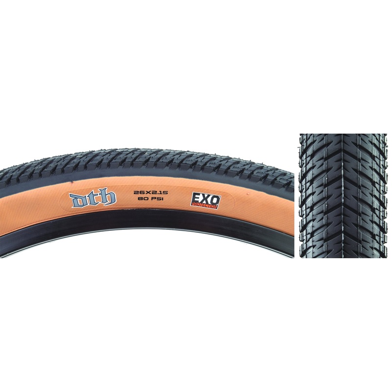 26×2.15 Maxxis DTH Folding Tire – Black w/ Dark Tan Skinwall