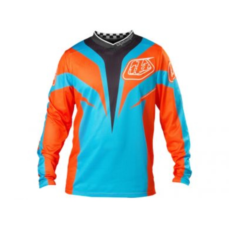 Troy Lee 2013 GP Air BMX Race Jersey-Mirage Blue/Orange Youth Small