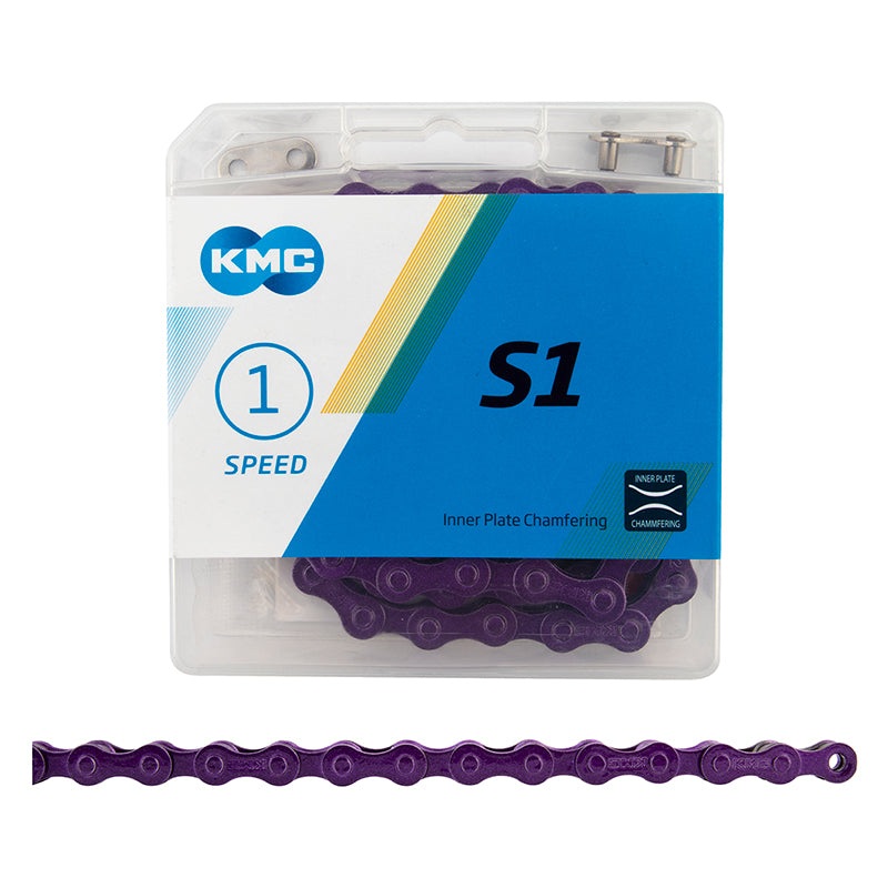 KMC S1 Chain – 1/2 x 1/8 x 112L – BMX / Fixie / Single Speed – Purple