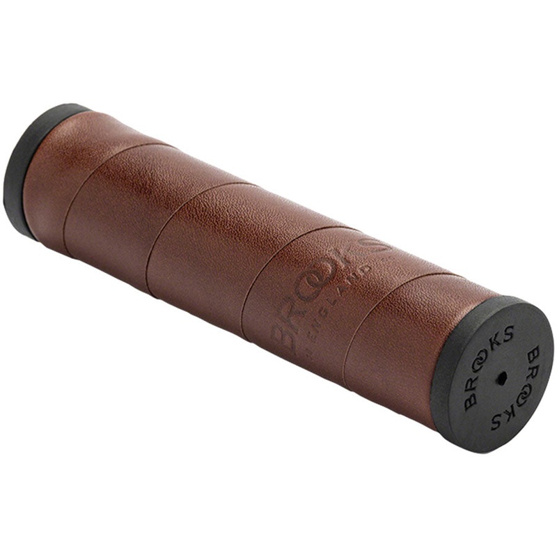 Brooks Willow Leather Grips – Antique Brown, 130/130mm