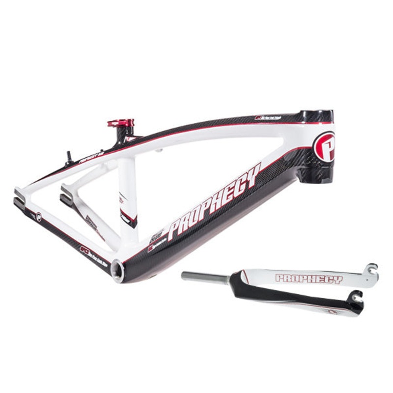 Prophecy Scud BMX Race Frame Kit-Black/White/Red Pro