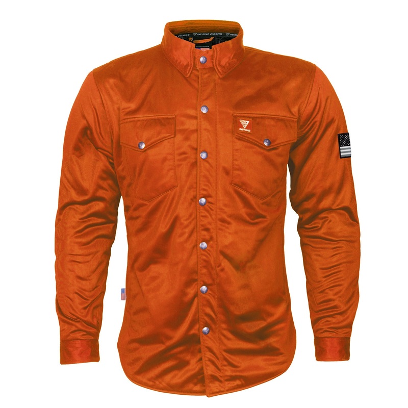 Ultra Protective Shirt – Orange Solid with Pads Orange Solid XXS