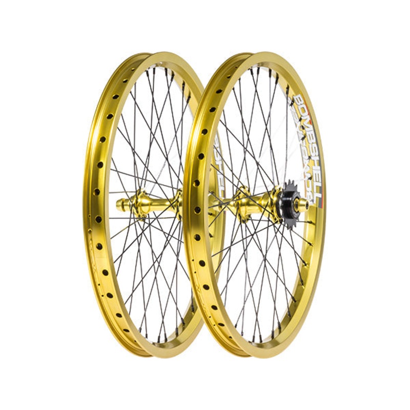 Bombshell Jet Cassette Pro BMX Race Wheelset-20×1.75″ Black
