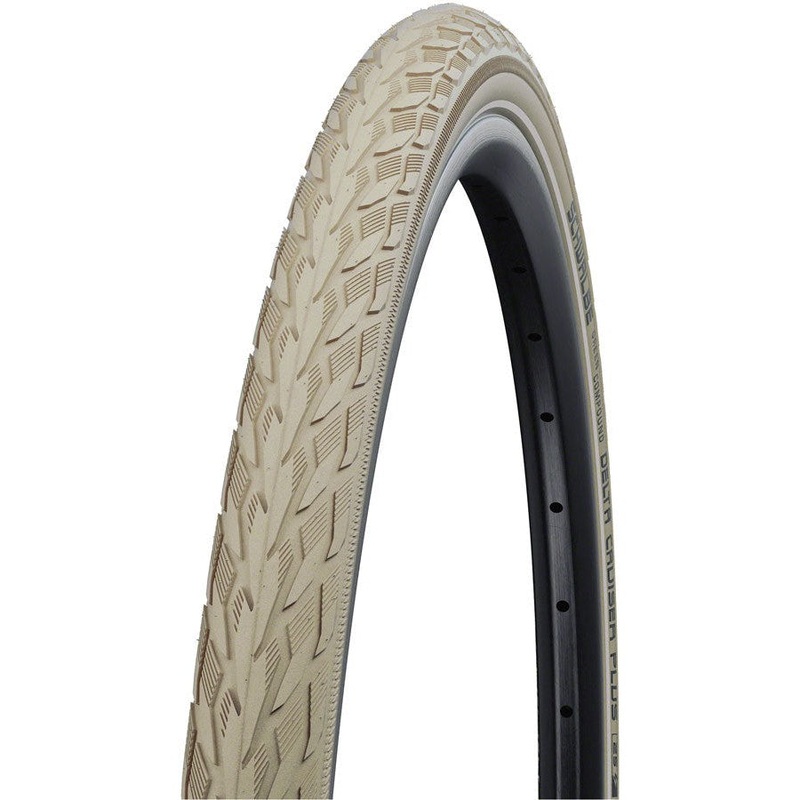 Delta Cruiser Tire, Creme/Reflective, PunctureGuard, SBC – 700 x 35c 700 x 35c