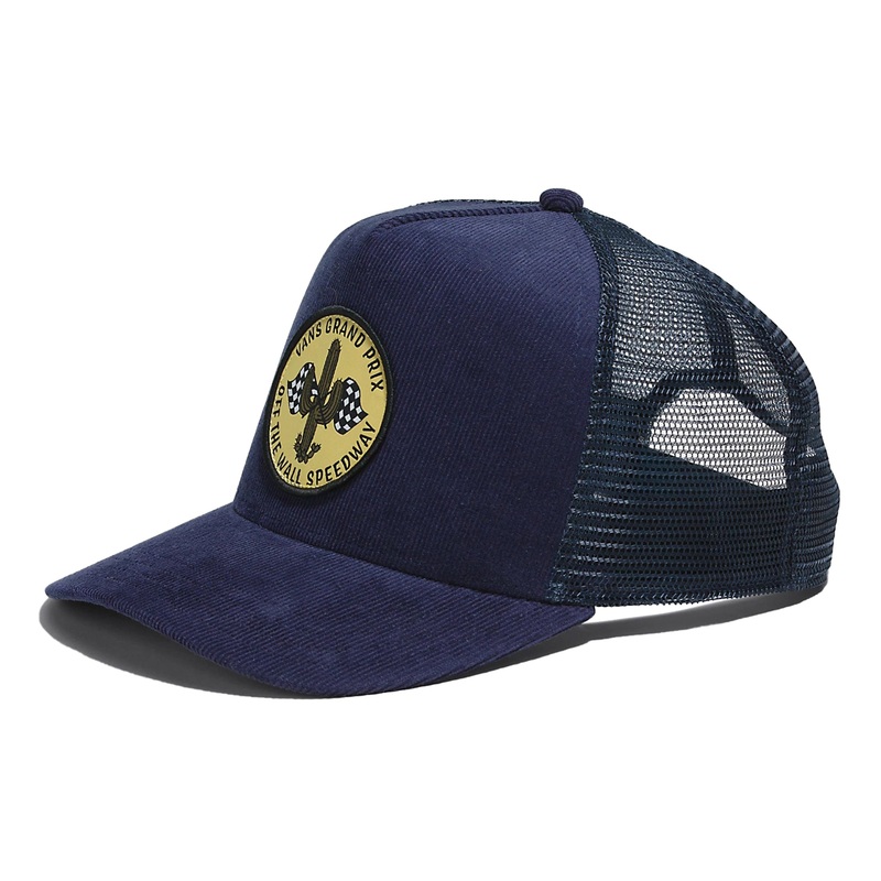 Vans Off The Wall Curved Bill Trucker Hat-Dress Blue OSFM