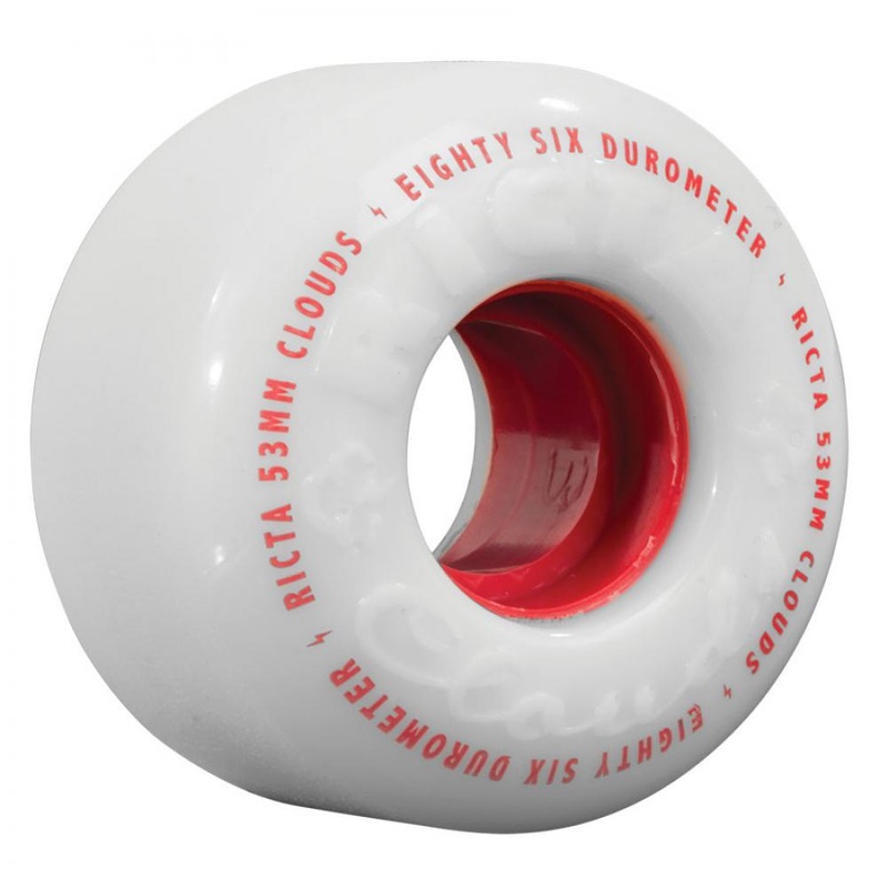 Ricta Clouds Ditch Formula Skateboard Wheels 86A White/Red 53mm