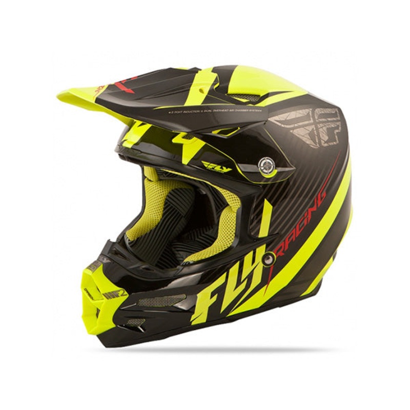 Fly Racing F2 Carbon Fastback Helmet-Black/Hi-Vis X-Small