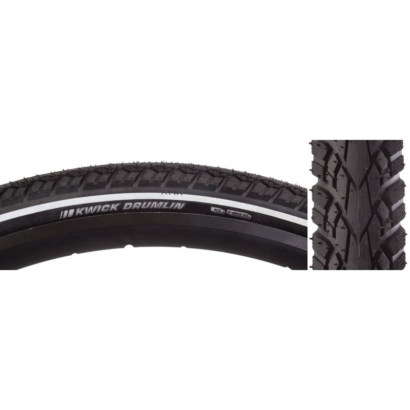 Kwick Drumlin Tire – 26 x 1.75 Clincher Wire Black/Reflective 60tpi 26 x 1.75″