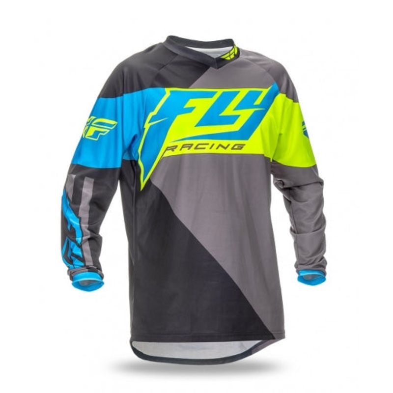Fly Racing 2016 F-16 BMX Race Jersey-Blue/Hi-Vis Youth Small