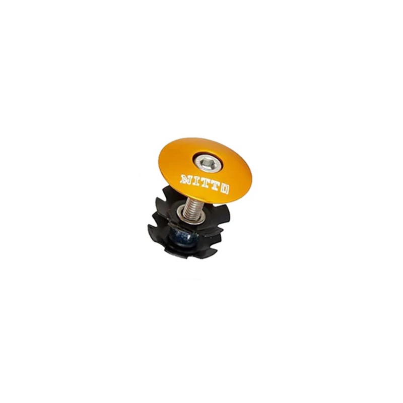 Nitto 1-1/8″ Aluminum Stem Top Cap w/ Star Nut – Gold