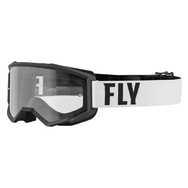 Fly Racing 2022 Focus Goggles-White/Black w/Clear Lens Adult