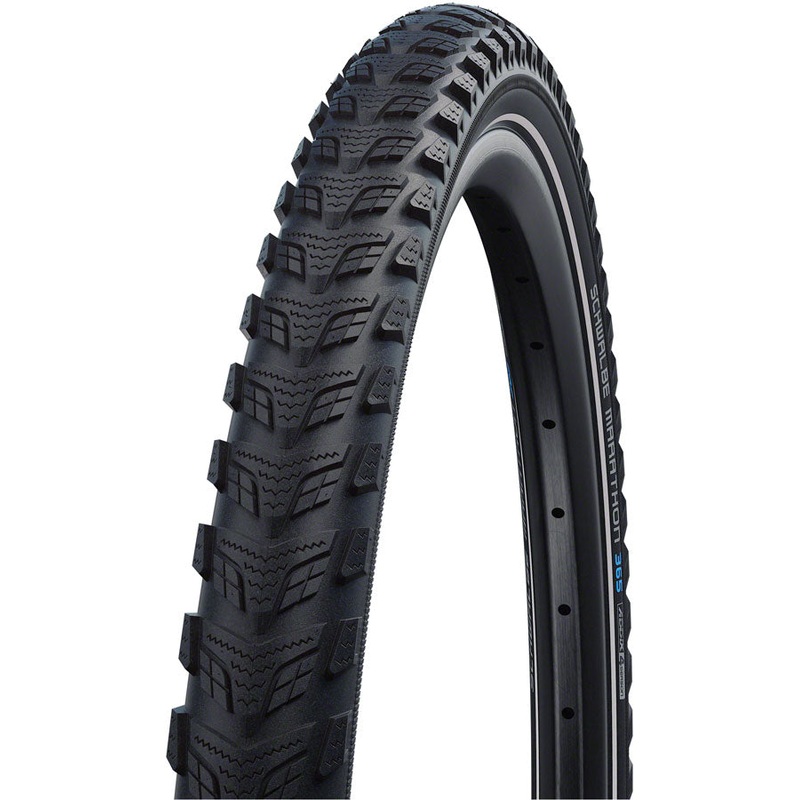 Schwalbe Marathon 365 Tire – 26 x 2.0 Clincher Wire BLK/Reflective Performance Line GreenGuard Addix 4Season E-50