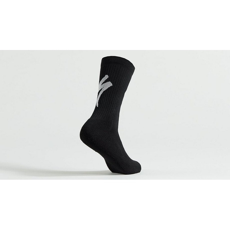 Specialized techno mtb tall logo sock black/white s