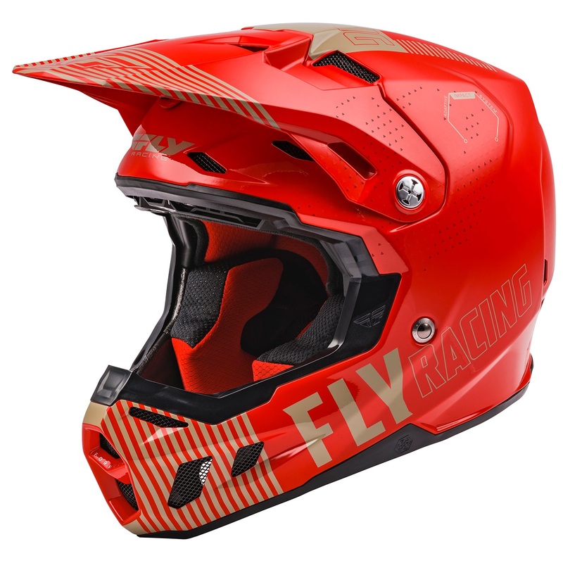 Fly Racing Formula CC Primary BMX Race Helmet-Red/Khaki Large