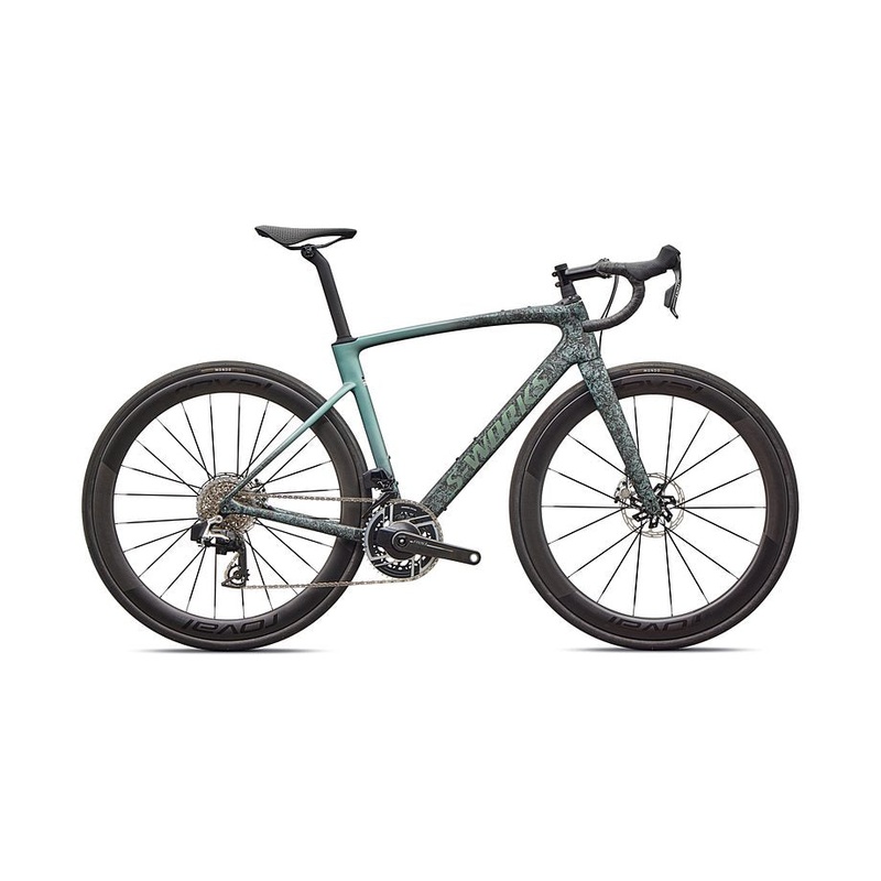 2026 Specialized Roubaix S-Works Axs Bike Satin Carbon/Fjord Metallic Dust Dry Impasto + Fade/Gloss Premium Fjord Metallic 52