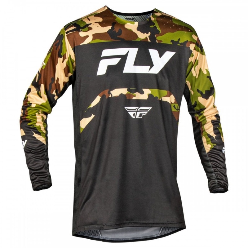 Fly Racing Rayce BMX Race Jersey-Black/Camo Youth Small