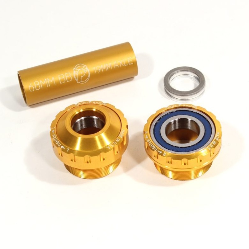 19mm Profile Euro External (Outboard) BMX Bottom Bracket Set – Gold – Made in the USA