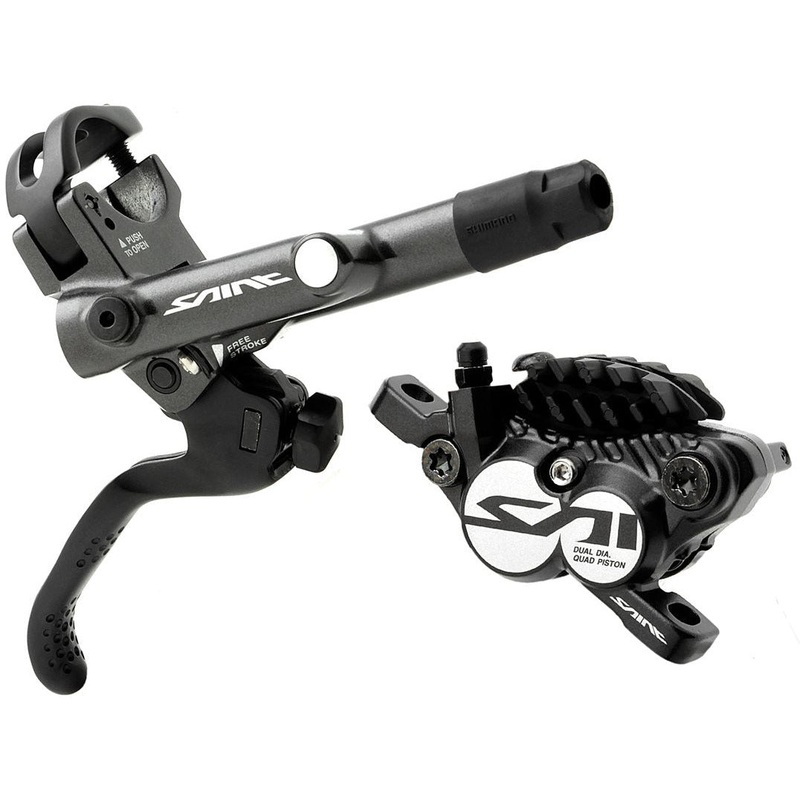 Shimano Saint BR-M820 Rear Disc Brake and Lever – Rear, Hydraulic, Post Mount, Finned Metal Pads, Black Black