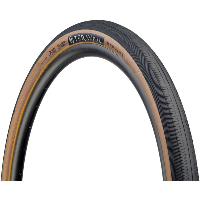 Teravail Rampart Tire – 650b x 47 Tubeless Folding Tan Light and Supple