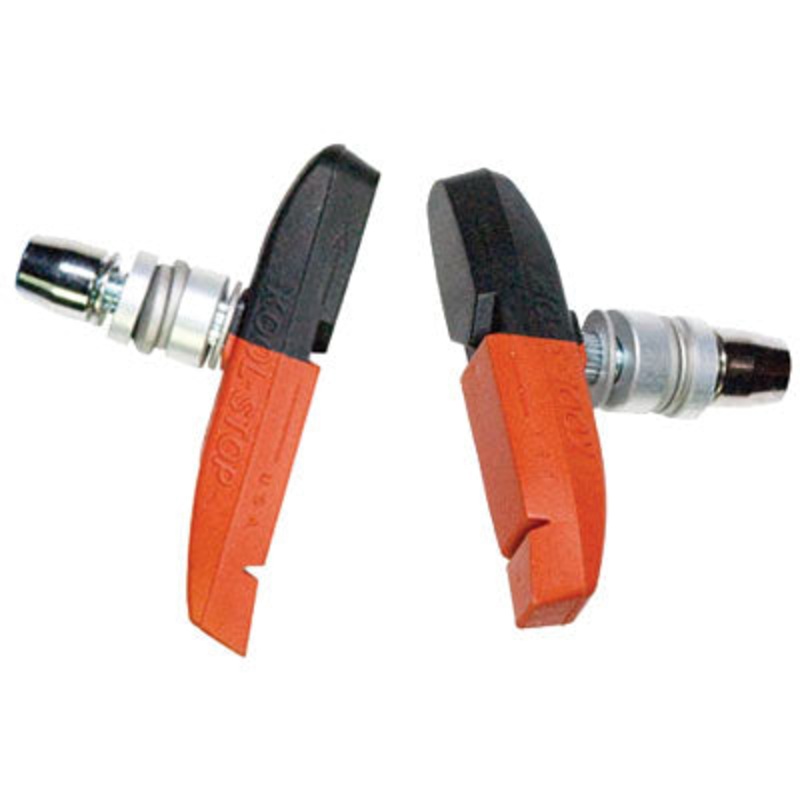 Koolstop Supra2 Dual Comp Threaded Post Supra2 Brake Shoe Kool Stop Brakepads NA Black/Salmon Pads