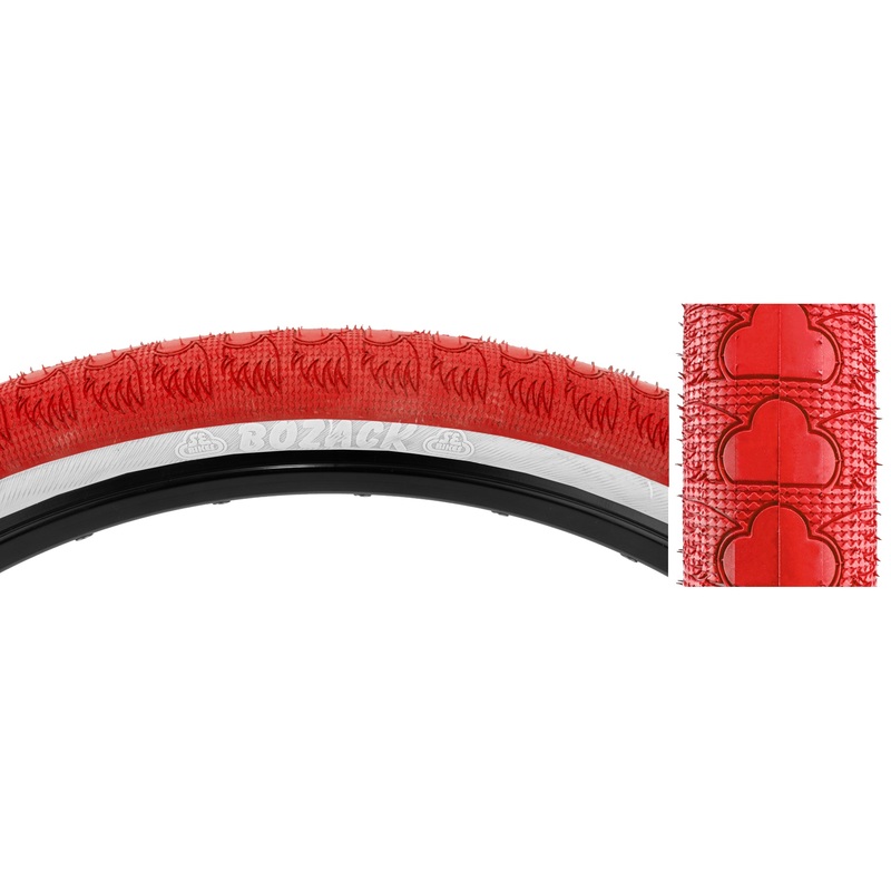 29×2.4 SE Racing Bozack BMX Tire – Red w/ Whitewall