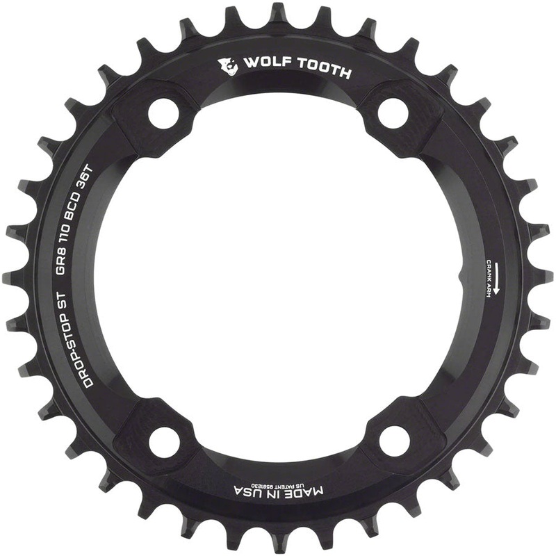 110 Asymmetrical BCD Chainrings for 12-Speed Shimano GRX Shimano 110 Asymmetric BCD Chainring – 36t, 110 Asymmetric BCD, 4-Bolt, Drop-Stop ST, For Shimano GRX Cranks, Black