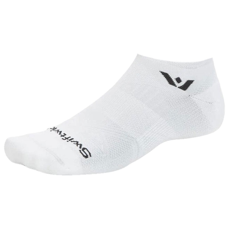 Swiftwick Aspire Quarter Crew Socks – Circuit White Large