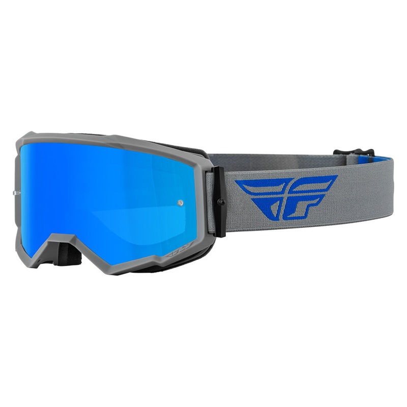 Fly Racing 2022 Zone Goggles-Grey/Blue W/Sky Blue Mirror/Smoke Lens Adult