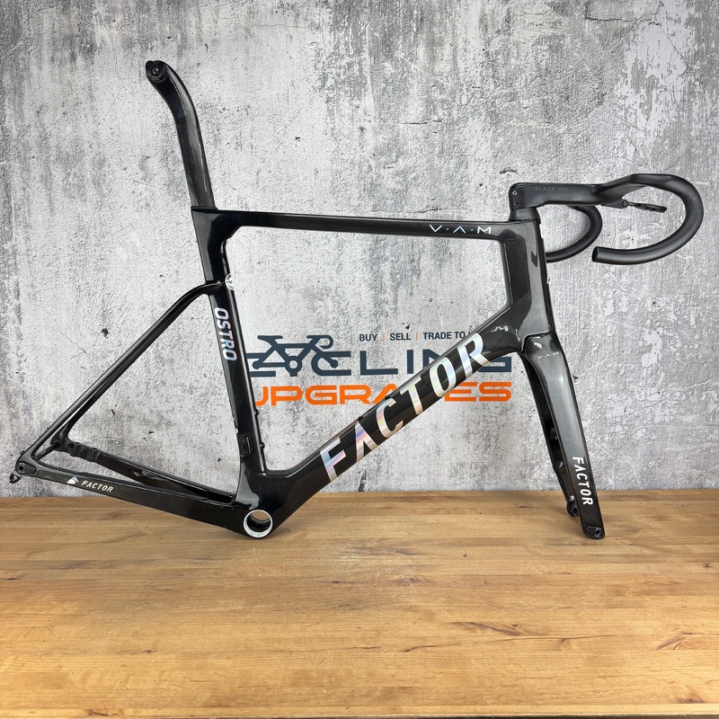 2023 Factor Ostro VAM 61cm Gloss Carbon Black Disc Frameset 700c 2348g