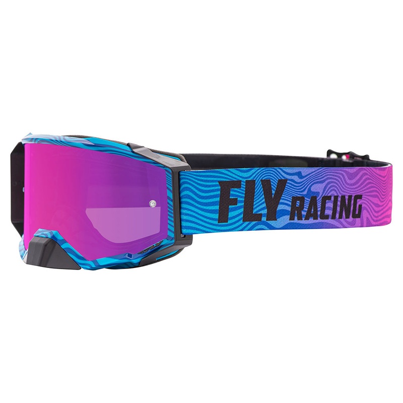 Fly Racing 2022 Zone Pro Goggles-Pink/Blue W/Pink Mirror/Smoke Lens Adult