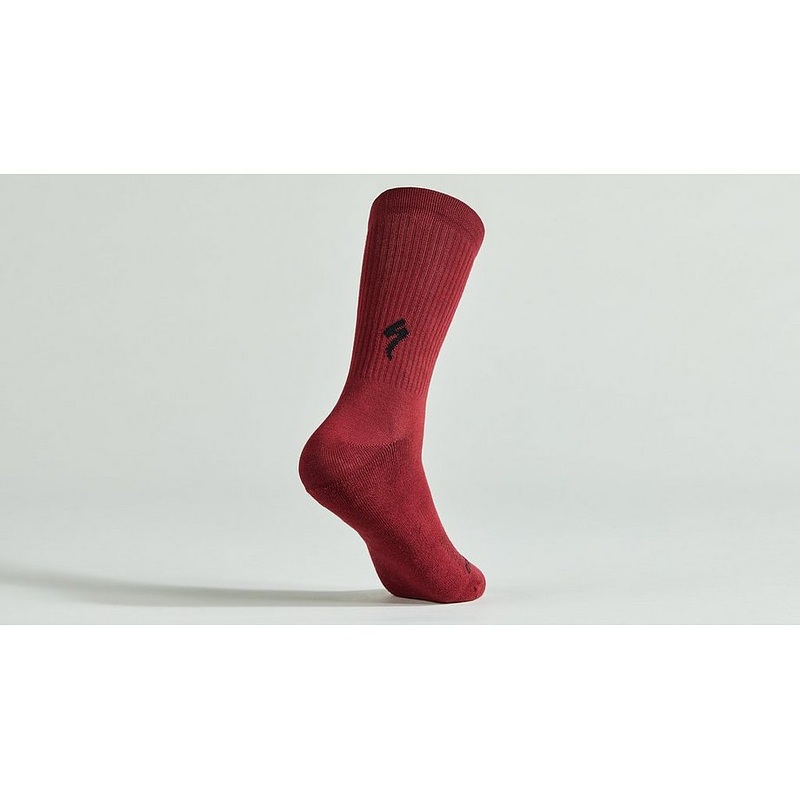 Specialized cotton tall sock maroon l