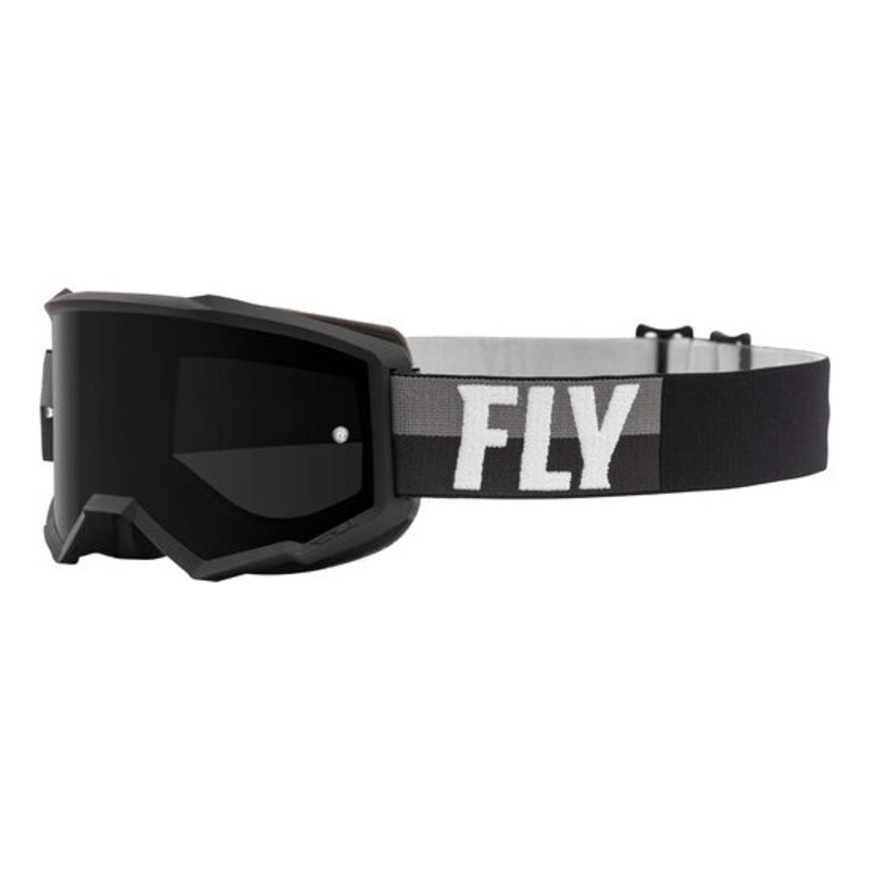 Fly Racing 2022 Zone Goggles-Black/White W/Dark Smoke Lens Adult