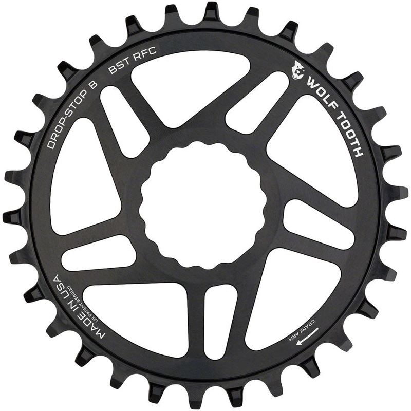 Wolf Tooth Direct Mount Chainring – 36t, RaceFace/Easton CINCH Direct Mount, Drop-Stop B, For Boost Cranks, 3mm Offset, Black