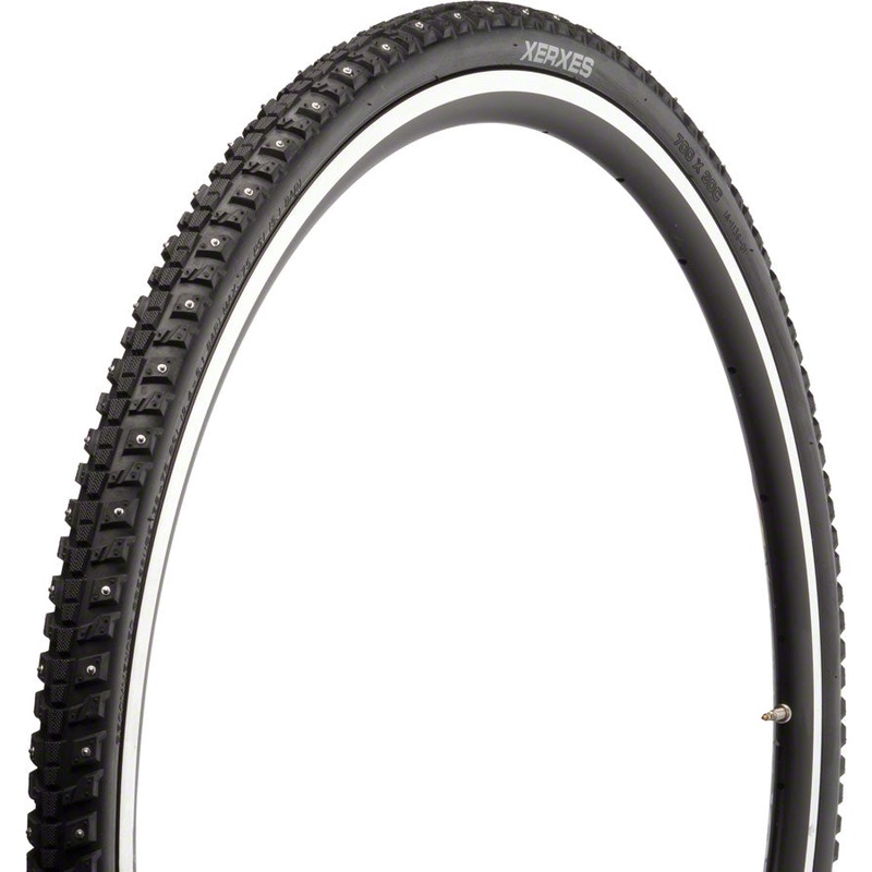 45NRTH Xerxes Tire – 700 x 30, Clincher, Steel, Black, 33tpi, 140 Carbide Steel Studs