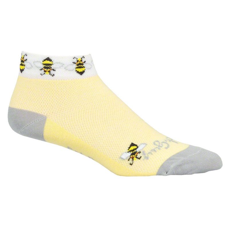 SockGuy Classic Bees Socks – 1″ Yellow Women’s Small/Medium