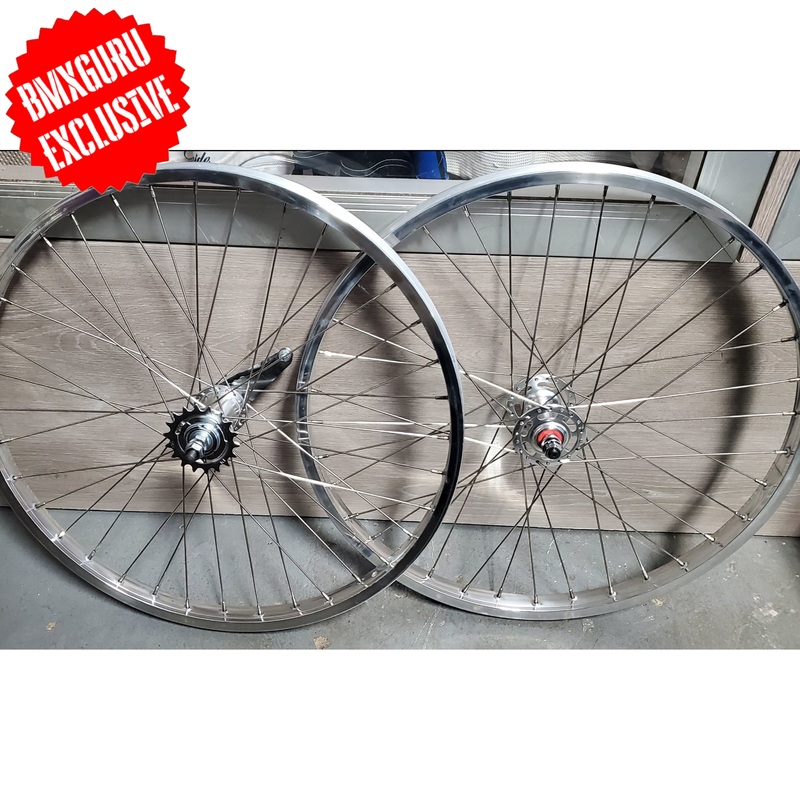 24″ 7X style Coaster Brake BMX Wheelset – Pair – Polished