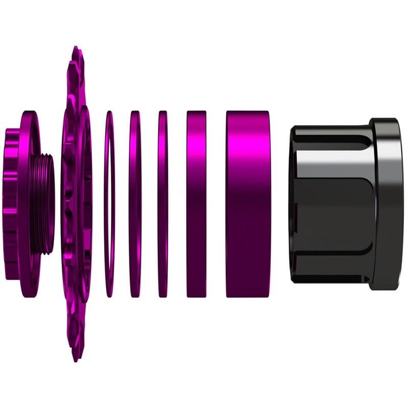 Wheels Manufacturing SOLO-SPLINE Micro Spline Single Speed Conversion Kit – 18t, For Shimano Micro Spline Hub Bodies, Purple
