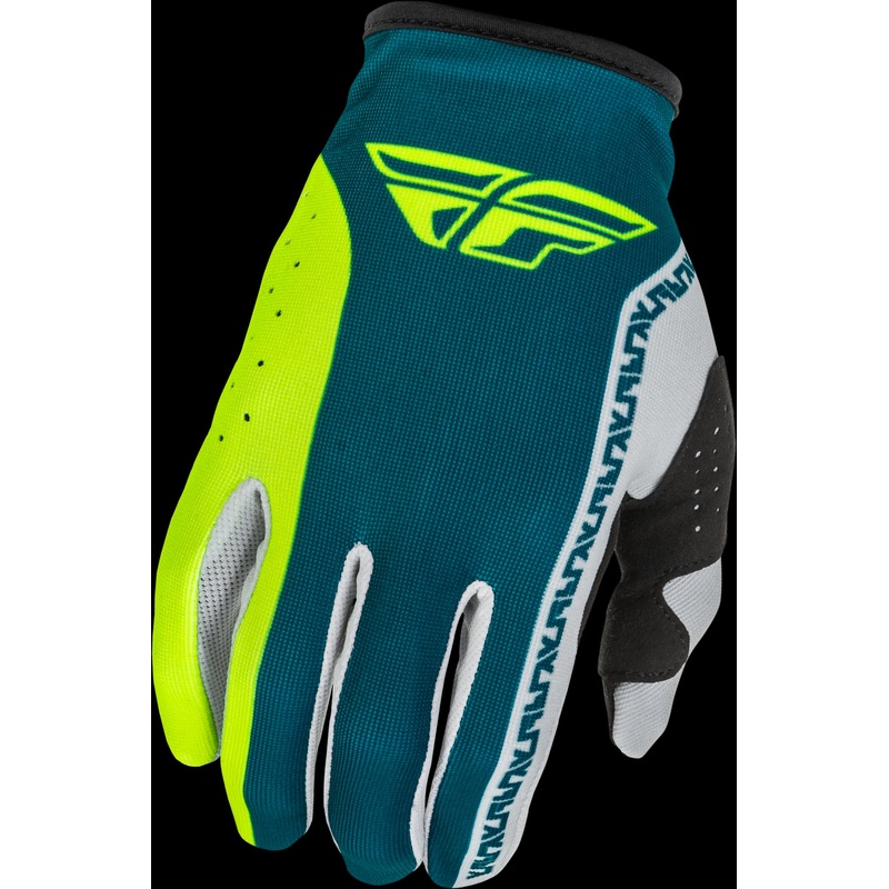 FLY RACING Lite Gloves Grey/Lime/Teal Md