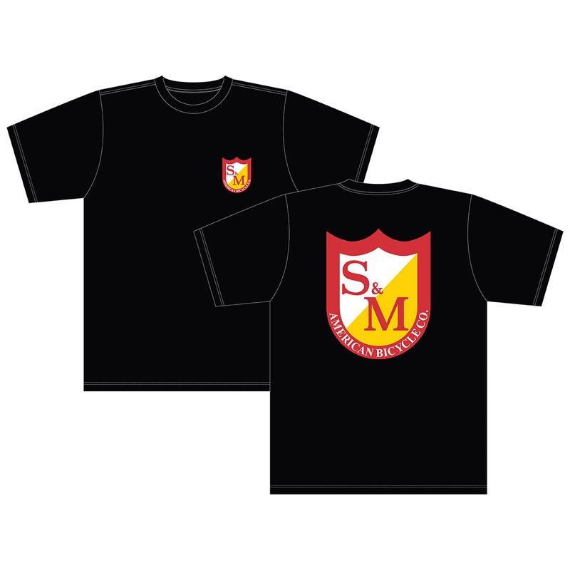 S&M CLASSIC SHIELD T – BLACK W/FRONT AND BACK PRINT – MEDIUM
