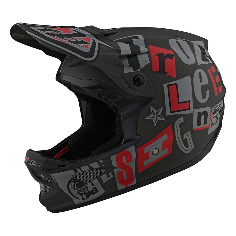 Troy Lee Designs D3 Fiberlite Anarchy BMX Race Helmet-Olive Large
