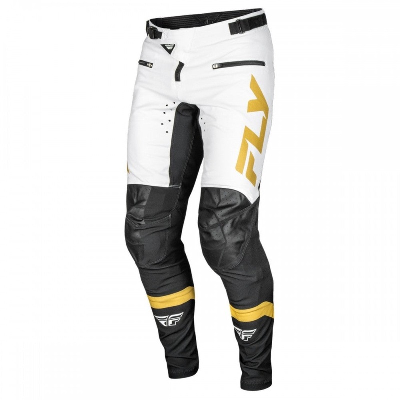 Fly Racing Rayce BMX Race Pants-White/Black/Gold Youth 18